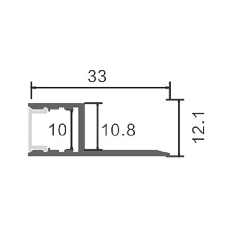 Perfil de Aluminio empotrar azulejo Def - 2 Metros. Mod. LM3857