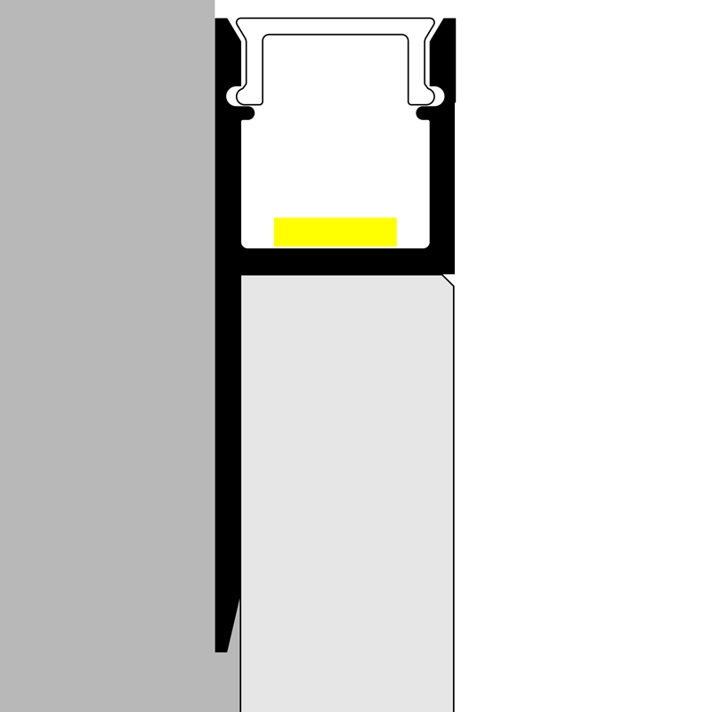 Perfil de Aluminio empotrar azulejo Def - 2 Metros. Mod. LM3857