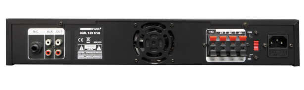 Amplificador 120 W @ 4 Ohm L100V 3 zonas USB/SD/BT AMS. Mod. AML120USB