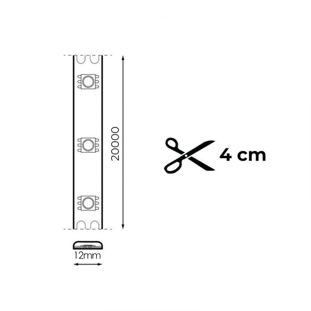Tira Led 24V Smd Ziadna Ip65 12W/m - 20 Metros 4000K. Mod. LM2428