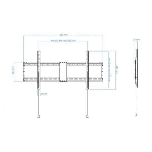 Soporte TV Led 43"-90" negro TOOQ. Mod. LP4390F-B