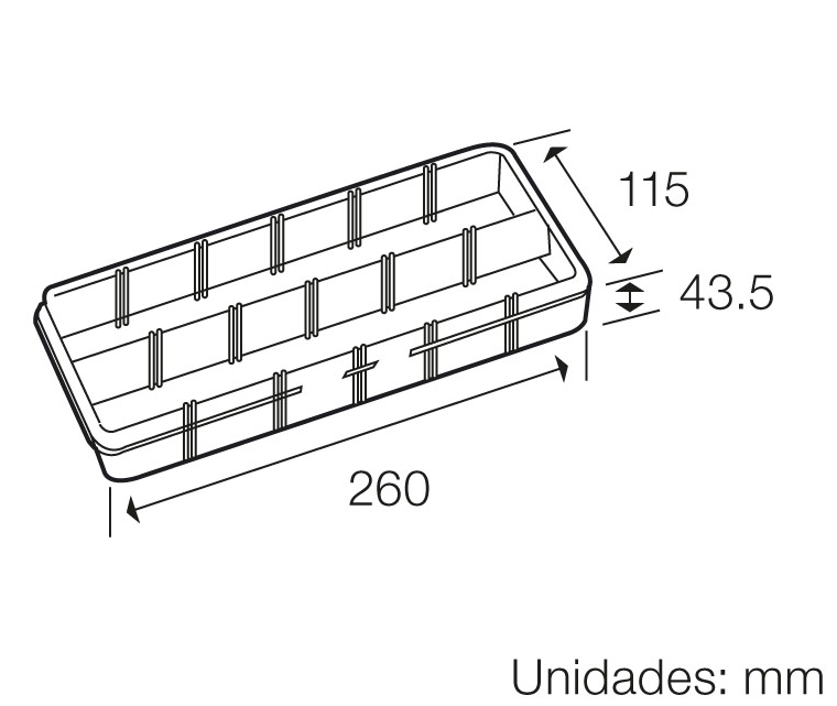 Caja clasificadora con 12 departamentos ajustables. Mod. CM054