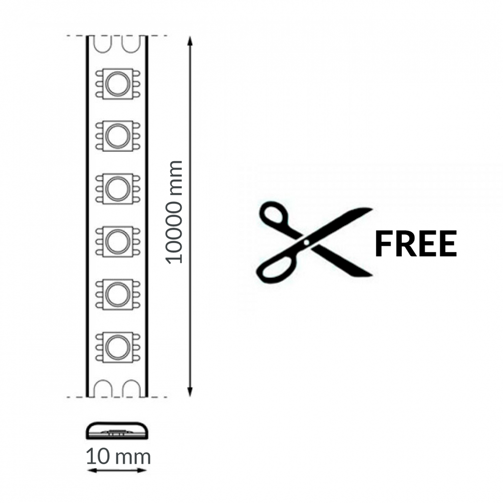Tira Led 24V Cob Free Cut Ip65 13W/m - 10 Metros 2700K. Mod. LM2787