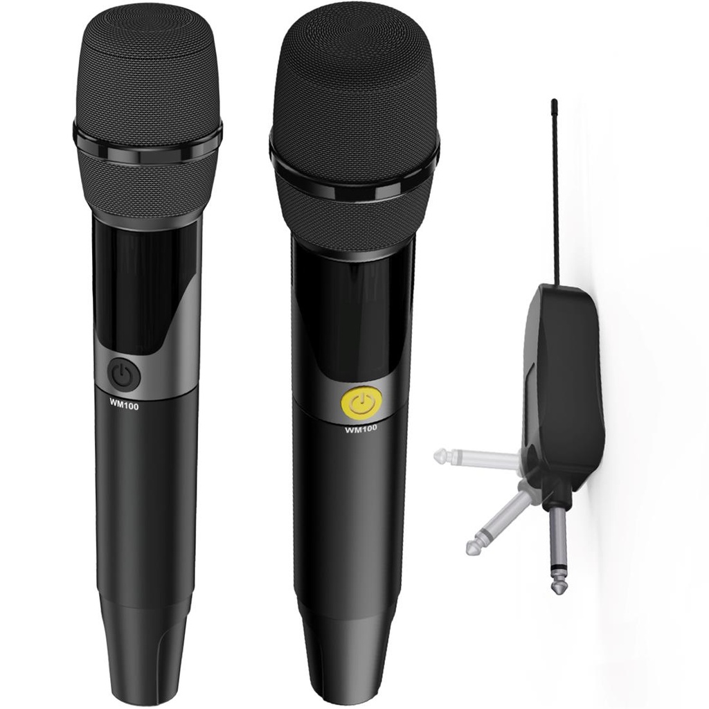 Pack de 2 Micrófonos Inalámbricos 2.4G Recargables HiFuture. Mod. WM100