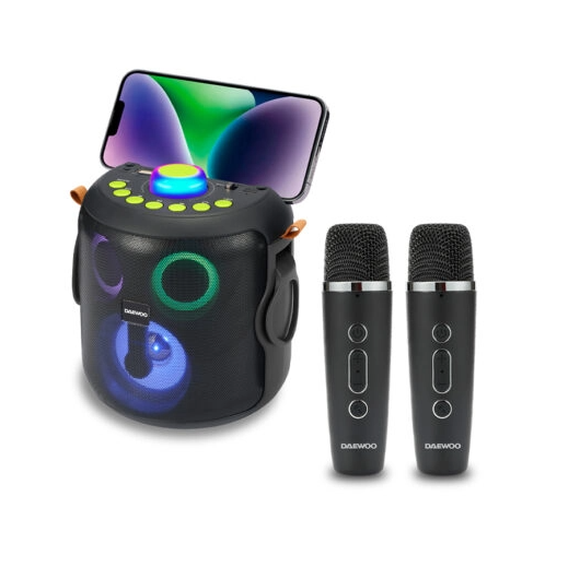 Altavoz inalámbrico Karaoke con 2 micrófonos inalámbricos Daewoo. Mod. DW3008