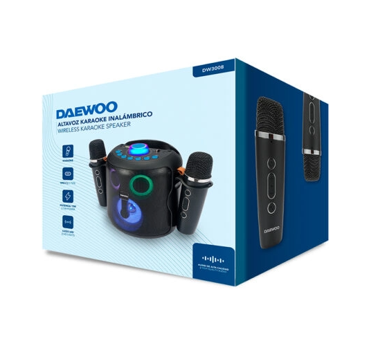 Altavoz inalámbrico Karaoke con 2 micrófonos inalámbricos Daewoo. Mod. DW3008