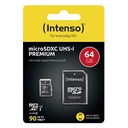 Tarjeta de memoria micro SD de 64 GB UHS-I CL10 Intenso. Mod. 3423490