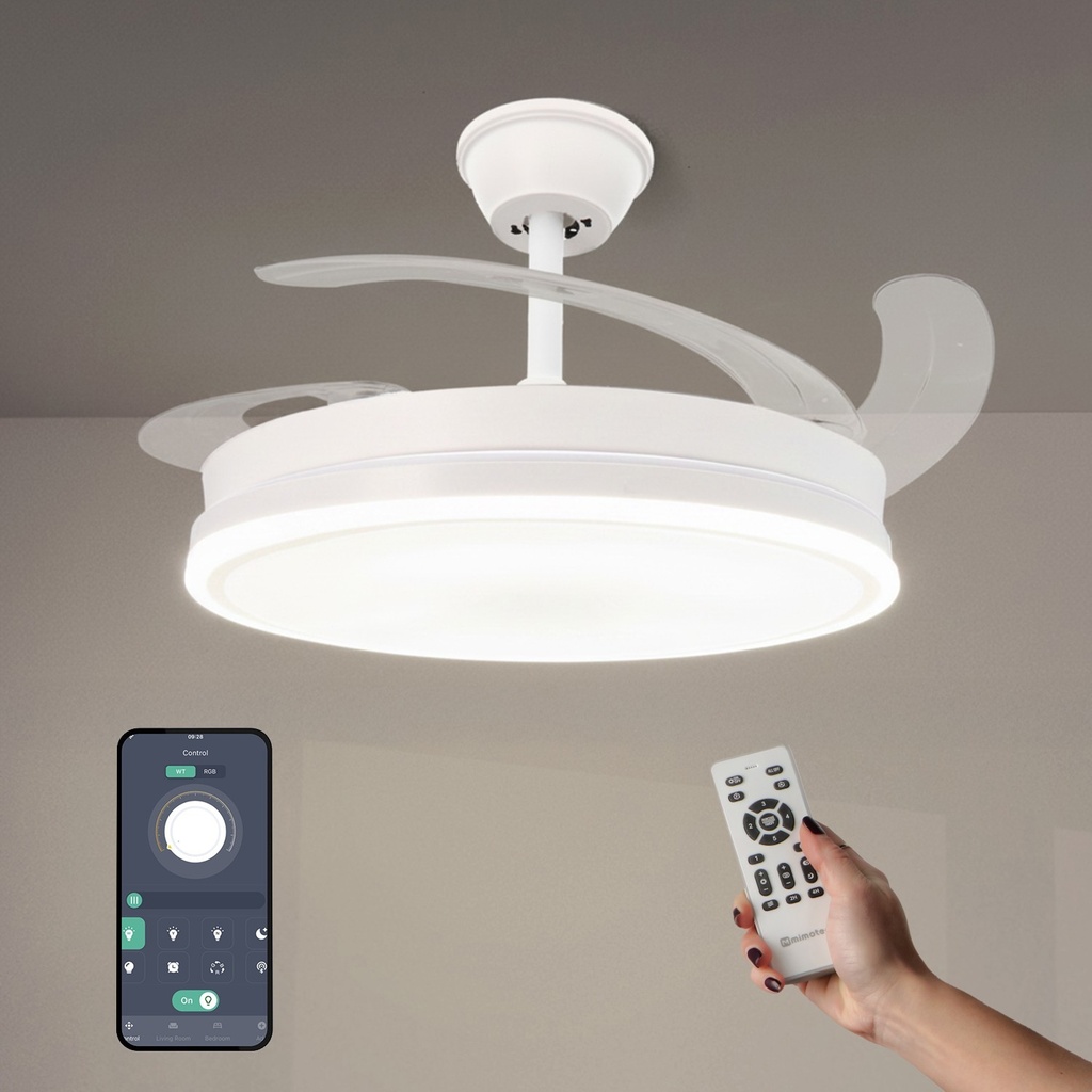 Ventilador de Techo Led White Olga Plus App ø107 Cm. Mod. LM8867