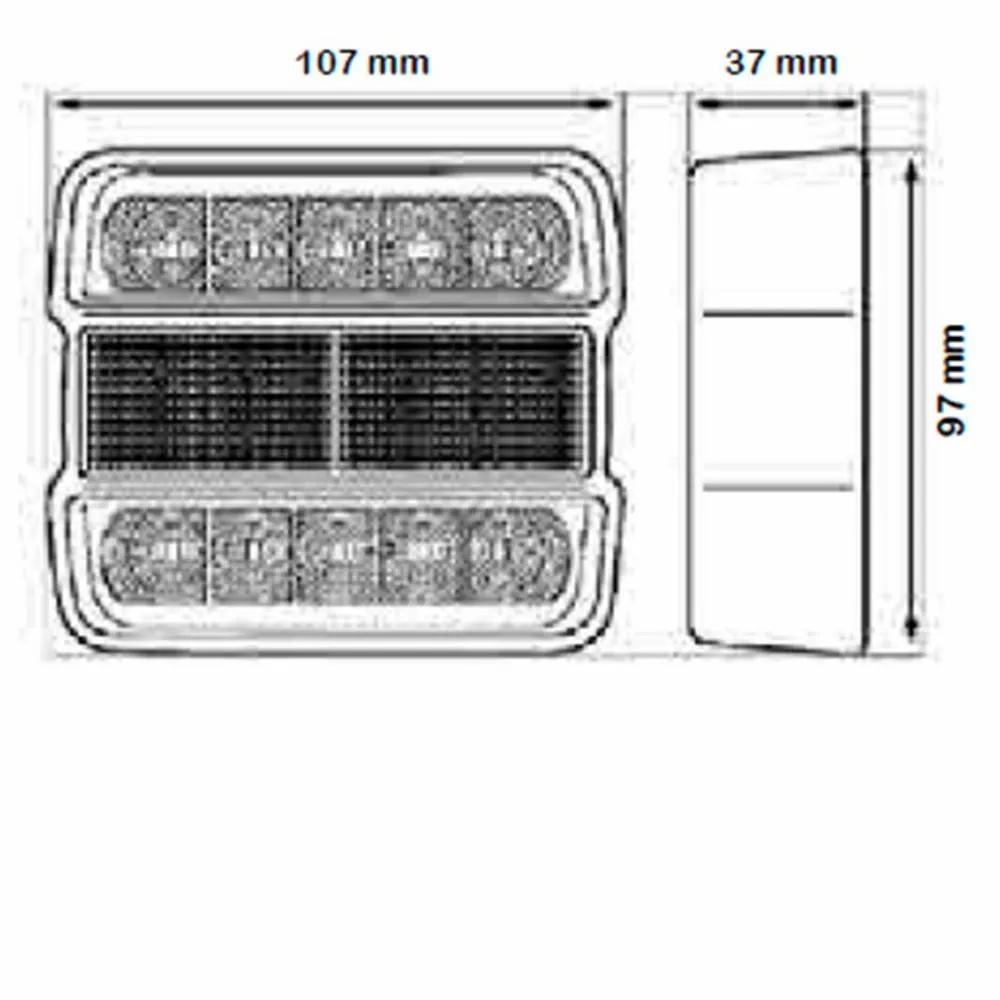 [LDPR00324V] Piloto trasero LED 5 funciones 12 - 24VDC homologado. Mod. LDPR00324V.webp