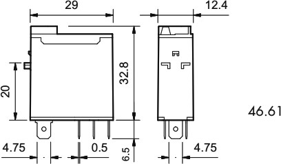 Relé electromagnético 24VCC 1 cto 16A 250VCA Finder. Mod. 46.61.9.024.0040-11477.jpg