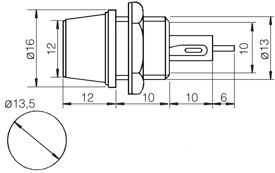 Portafusible para fusibles de 5x20mm. Cierre a rosca. 10A./250V. Fijación a Rosca. Mod. 0612-1187.jpg