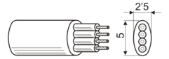 Cable telefónico manguera plana carrete de 25 m Electro Dh Mod. 49.050/4/CR/25-1451.jpg