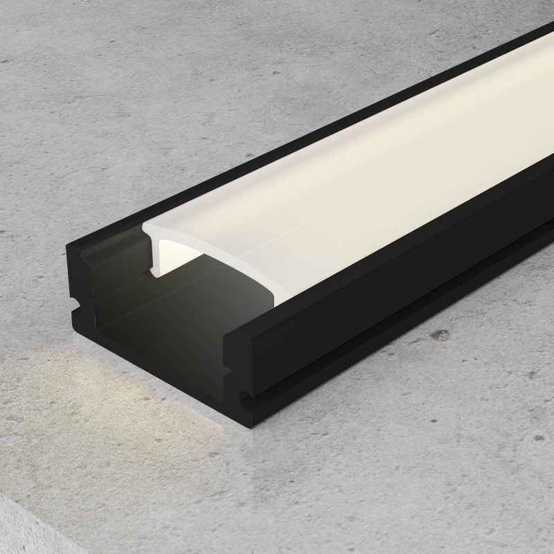 [LM3708] Perfil de Aluminio Sid Lacado Negro - 2 Metros. Mod. LM3708