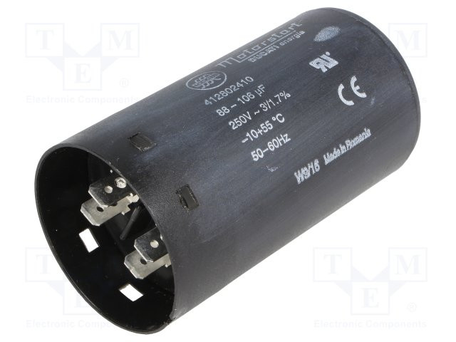 Condensador para motores de arranque 80 - 100 uF 250VCA -20÷55°C. Mod. CMS80100MF