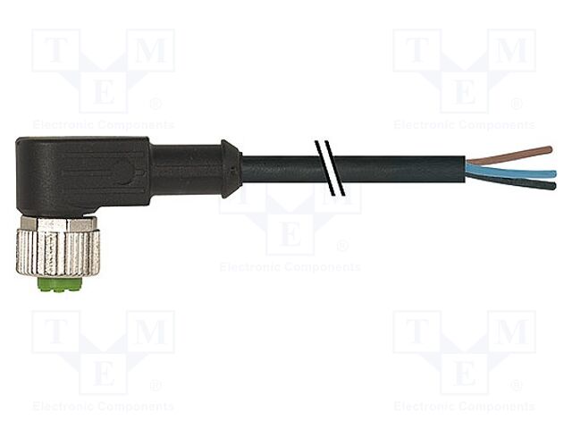 Cable de conexión M12 5m 4 PIN 90º 250VCA 4A. Mod. 7000-12341-6140500