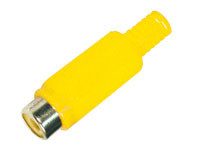 Conector hembra aérea RCA Plástico Amarillo. Mod. 0111-A