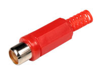 Conector hembra aérea RCA Plástico Rojo. Mod. AU7000006