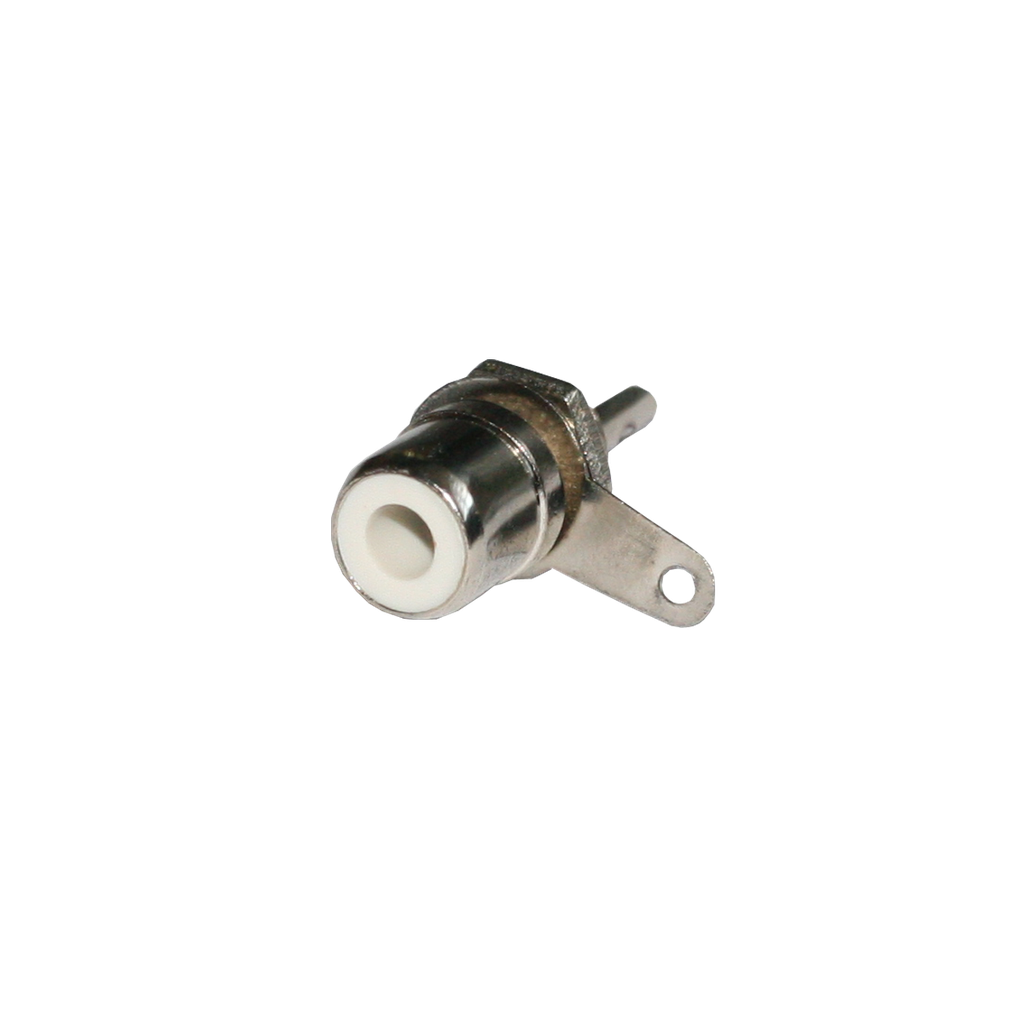 [0114BLAVA] Conector hembra RCA. Fijación a rosca. blanco. Mod. 0114-BL