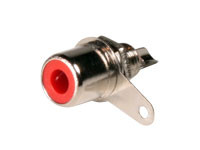 Conector hembra RCA. Fijación a rosca. Rojo. Mod. 0114-R