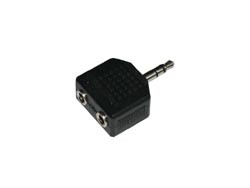 Conector Adaptador Jack macho ø3,5 mm. Estéreo a 2 Jack Hembras ø3,5 mm. Estéreo. Mod. 0294