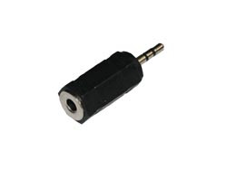 Conector Adaptador Jack macho ø2,5 mm. Estéreo a Jack Hembra ø3,5 mm. Estéreo. Mod. 0302