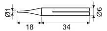 Punta soldador eléctrico larga duración 1 mm. Mod. 03.047/12/PLD