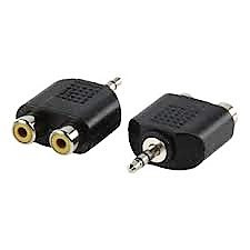 Conector Adaptador Jack macho ø3,5 mm. Estéreo a 2 Hembras RCA. Mod. 0307-A