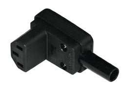 Conector Clavija hembra aérea acodada IEC320/CEE22 Desmontable 10A./250V. Mod. 0416-C