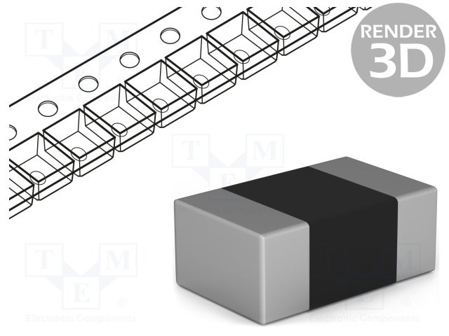 Resistencia thick film SMD 0805 10kΩ 0,125W ±5% -55÷125°C. Mod. 0805S8J0103T5E