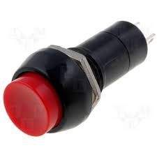[0935RAVA] Pulsador redondo roscado circuito abierto 2A./250V. Rojo. Mod. 0935-R