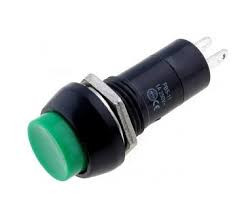 Pulsador redondo roscado circuito abierto 2A./250V. Verde. Mod. 0935-V