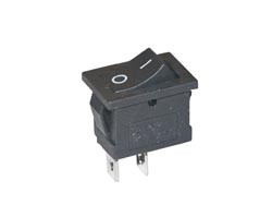 [0985AVA] Interruptor pulsador unipolar momentáneo 6A (pulsador basculante). Negro. Mod. 3807ELG