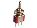 Interruptor unipolar tres posiciones (on)-off-(on) de acción momentánea. 2A/250V. Soldable. Mod. 0993-A
