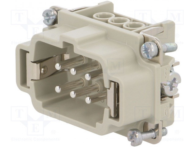 [10190000EPIC] Conector rectangular macho EPIC H-BE 6PIN+PE tamaño H-B 6. Mod. 10190000