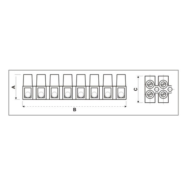 [1077710EDH] Regleta blanca conexión eléctrica 10 mm2 Electro DH. Mod. 10.777/10