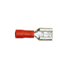 Terminal de faston hembra preaislado 4.8mm, rojo, 0.5mm² a 1.5mm². Mod. TE6035