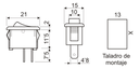 Interruptor unipolar 10A/250V. ON-OFF  Faston 4.8 mm Electro DH. Mod. 11.182.I