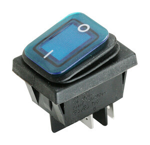 Interruptor luminoso estanco Electro DH Color Negro y azul Mod. 11.407.IL/NAZ