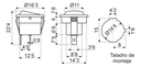 Interruptor unipolar redondo luminoso empotrable basculante miniatura. Mod. 11.482.IL