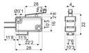 Microinterruptor con palanca de 28 mm + Rueda Electro DH Mod. 11.496/P/3