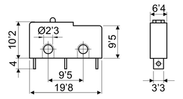Microinterruptor sin palanca Electro DH Mod. 26532654