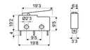 Microinterruptor palanca gancho 19'3 mm terminales soldables Electro DH Mod. 11.500/P/2