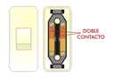 Interruptor bipolar pasante de 10A de color negro, contactos de plata Electro DH Mod. 11.562/N
