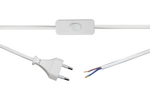 Interruptor bipolar con 2 m cable 2A/250V Electro DH. Mod. 11.578/B