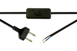 Interruptor bipolar con 2 m cable 2A/250V Electro DH. Mod. 11576N