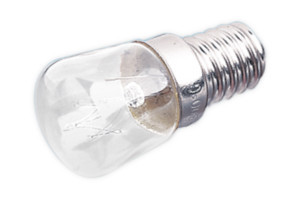 Bombilla para hornos a rosca conexión E14 230 V 25 W 300 ºC Electro DH. Mod. 12.630/25