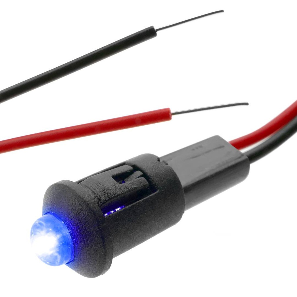 Piloto led azul con cable 12vcc. Mod. 1285912AZ