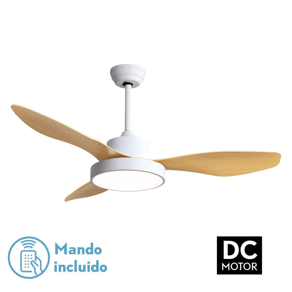 Ventilador de techo 120cm 48W motor DC CCT Hayate blanco haya. Mod. 128591368