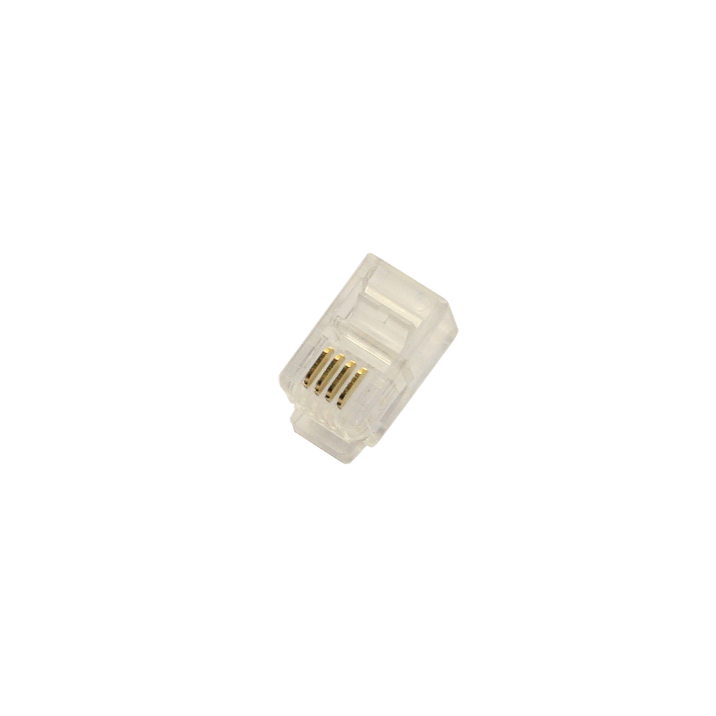 Conector telefónico modular macho RJ9 (4P4C). Mod. 1290/4P
