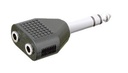 Adaptador estéreo 6.35 mm a doble hembra estéreo 3.5 mm. Mod. 13410